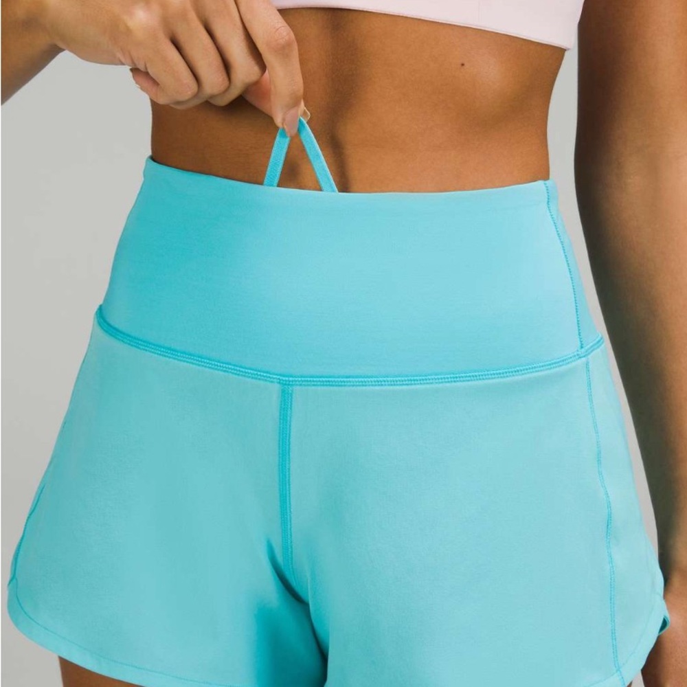 Lululemon Speed Up High-Rise Lined Short 4" Electric Turquoise